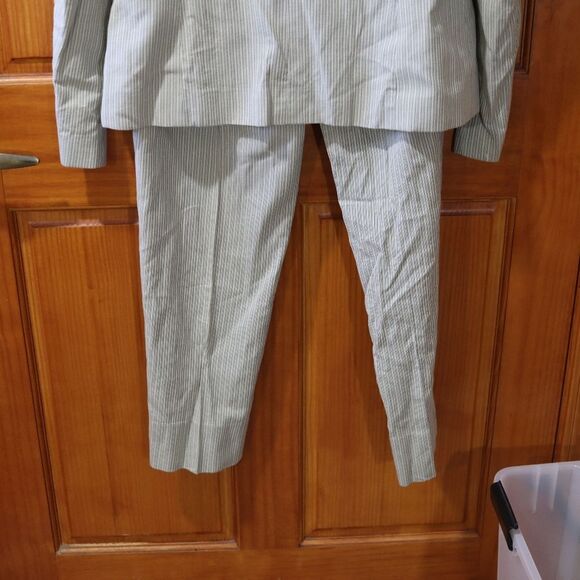 Berry Bicken Vintage Green Striped Pant Suit 12 - Picture 4 of 15